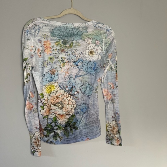 Sundance Y2K Style Floral Printed Long Sleeve Top Small - Picture 6 of 6
